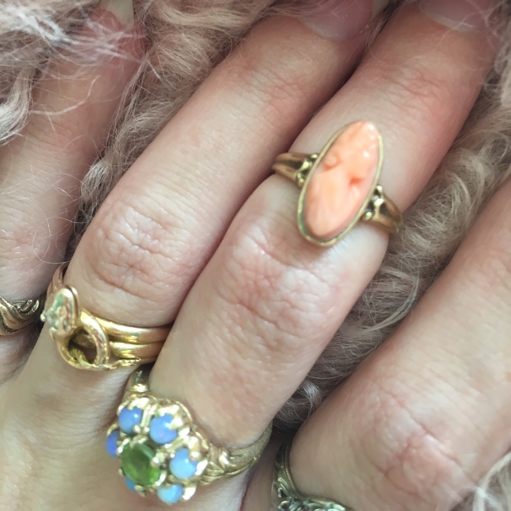 antique victorian-edwardian gold cameo ring